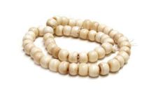 Round 10mm Antique Stained Bone Beads By The Strand Of 50 Beads