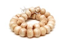 Round 15mm Antique Stained Bone Beads By The Strand Of 33 Beads