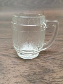 Vintage Hazel-Atlas Clear Glass Barrel Toothpick Holder 2-3/8" 1950'S