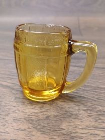 Vintage Hazel-Atlas Amber Glass Barrel Toothpick Holder 2-3/8" 1950'S