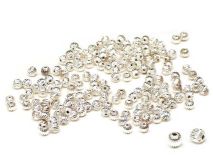 Corrugated 3mm Watermelon Silver Beads Sold by the Bag of 1,000 beads