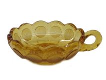 Vintage Fostoria Amber Eagle Coin Glass Nappy Dish 5-3/8" 1950's - 80's era