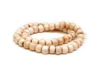 Round 6mm Antique Stained Bone Beads By The Strand Of 75 Beads