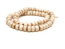 Round 8mm Antique Stained Bone Beads By The Strand Of 60 Beads