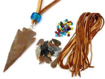 Knapped Agate Arrowhead Necklace KIT with Deerskin Lace