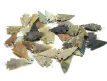 Knapped Agate Stone Arrowhead Pendant 1" to 1 1/2"