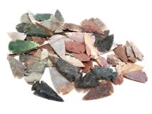 2" to 2 1/2" Agate Stone Knapped Arrowhead Points A Grade