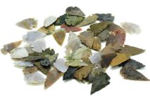 3/4" to 1 1/8" Agate Stone Knapped Arrowhead Points A Grade