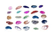 Agate Slice Pendant with Silver Bail Set of 25 Assorted Colors