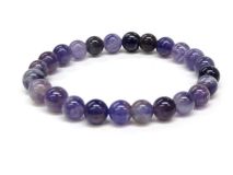 8mm Round Amethyst Stone Bead Elastic Stretch Bracelets