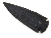 Dovetail Knapped Dark Brown Agate Arrowhead 4-3/4" L #5C