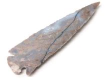 Dovetail Knapped Agate Arrowhead 5" L #5J