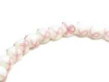 Cancer Awareness Beads by Strand of apx 43 Beads White Round Style
