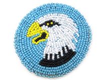 Bald Eagle 3" Seed Bead Rosette Beadwork 