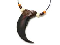3 1/2" Resin Dark Brown Bear Claw Necklace