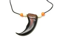 2" Resin Dark Brown Bear Claw Necklace