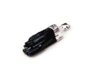 Black Tourmaline Pendant Charm 1" with Silver Bail #TR09