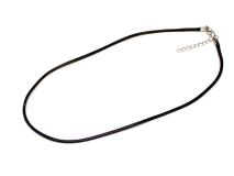 Black Waxed Cotton Cord Necklace Blanks with Clasps 