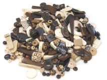 Mixed Buffalo Bone Large Shapes and Assorted Beads By Kilo apx 750 pieces 