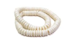 White 10mm Bone Disc Space Beads By The Strand Of 90 Beads