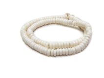 White 6mm Bone Disc Space Beads By The Strand Of 150 Beads