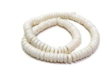 White 8mm Bone Disc Space Beads By The Strand Of 100 Beads