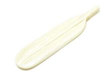4 5/8" Carved Buffalo Bone Feather Pendant