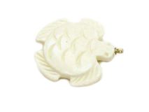 Round Turtle Pendant 1 1/4"  Bone