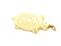 Turtle Pendant 1 3/4" Bone Tea Stain