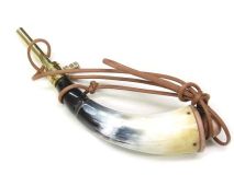 MD08 Brass Dispenser Powder Horn 10-7/8" L Petite