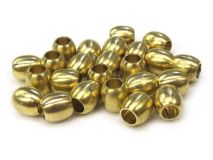 5/16" Rice Brass Beads By The OZ. Apx. 25 Beads