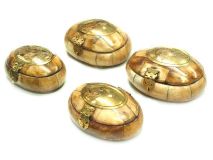 Genuine Bone Engraved Brass Oval Ring Trinket Box 4 Style Choices