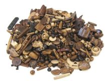 Assorted Colors, Sizes and Shapes of Buffalo Bone Beads by the Kilo apx 750 pieces 