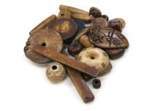 Assorted Colors, Sizes and Shapes of Buffalo Bone Beads by the Ounce