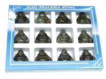 Labradorite Stone Buddha Statue Set of 12 Figurines