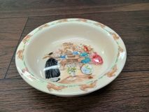 Vintage Royal Daulton Bunnykins Childs China Bowl Classroom #2 Pattern 1988 Era