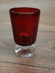 Cristal D'Arques France Luminarc Cavalier Ruby 4" Wine Glass 1970's Era