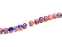 Blue 4mm Round Chevron Beads Gloss Finish Sold by the Strand of apx 108 Beads