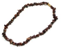 Red Tiger Eye Chip Stone 18" Necklace