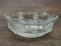 Fostoria #354 Crystal Coin Glass 6-3/8" Candy Box Dish 1960 - 1980's Era   