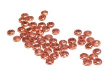 4mm Tyre Washer Copper Plated Brass Beads Sold By the Ounce Appx 125 Beads