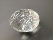 Rainbow Prism Effect Crystal 3" Egg - Has flea bite