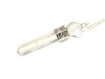 Crystal Pendulum on Silver Chain with Crystal Ball 