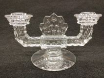 Vintage Fostoria American line #2056 Crystal Double Candlestick Holder 8-5/8" 1915 - 1980's Era