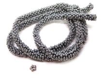 Silver with Black Detail 3/16" Zinc 5 Dot Daisy Spacers Beads Apx 300 Beads Per Strand