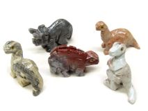 Dinosaurs Agate Stone Figurine Statue apx 1-1/2" Assortment