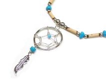 Dream Catcher Pendant 20" Necklace with Feather