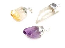 Quartz Pendant with Silver Foiling and Bail 3 Style Choices