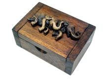 Elephant Stained Wooden Trinket Box