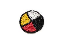 Four Directions Seed Bead Rosette Beadwork 1 5/8" D